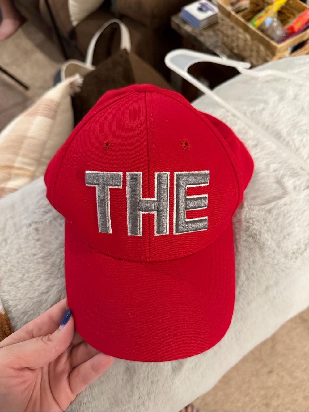 Red Ohio State 'THE' Embroidered Baseball Cap